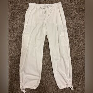 Women's White Wild Fable Wide Leg Cargo Pants - Medium